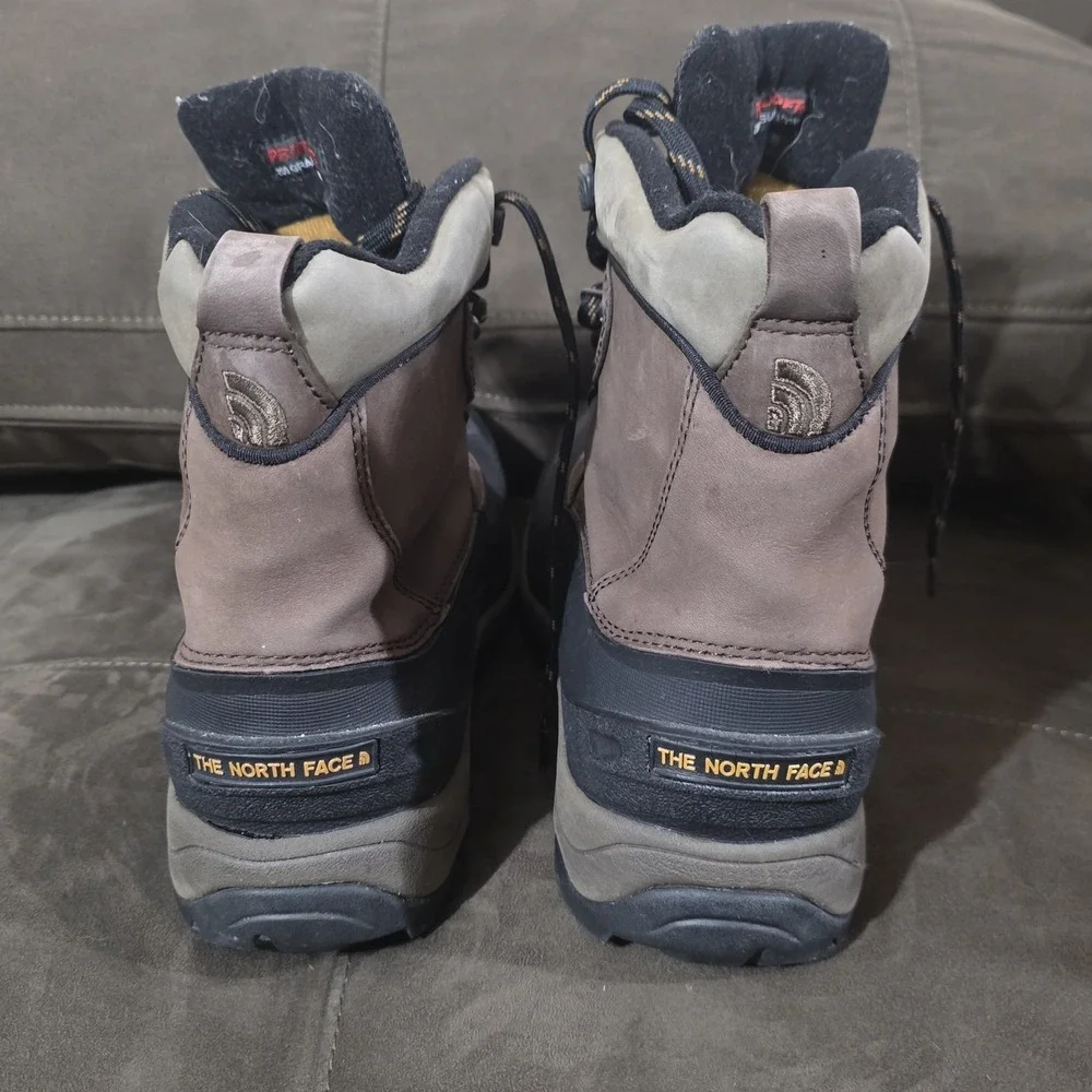 The North Face Mens Chilkat Waterproof Insulated Winter Snow Boots Brown Size 11